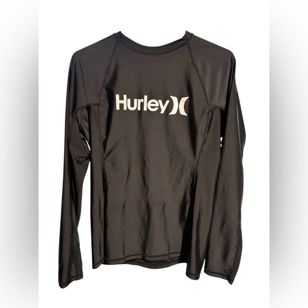 Hurley Black UPF 50+ Long Sleeve Sun Shirt Rash Guard Boys‎ Xlarge